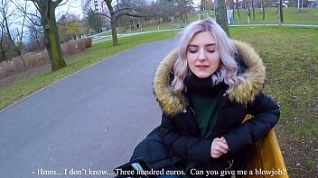 Пикап красотки закончился отсосом члена в осеннем парке